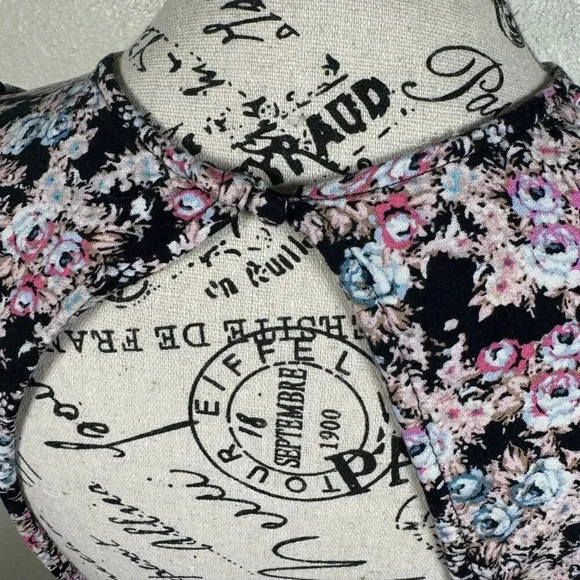 AFRM Jamie Ditzy Floral Midi Dress Slit Puff Sleeves Cottage Open Back Size M - Picture 9 of 12